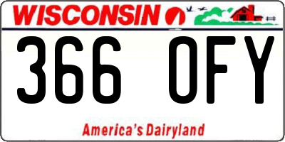WI license plate 366OFY