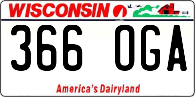 WI license plate 366OGA