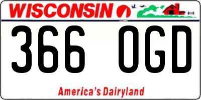 WI license plate 366OGD