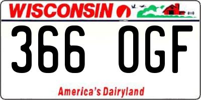 WI license plate 366OGF