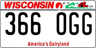 WI license plate 366OGG