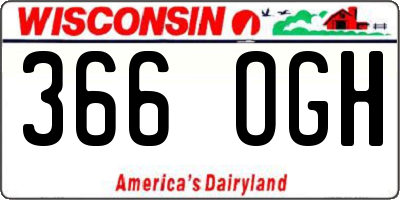 WI license plate 366OGH
