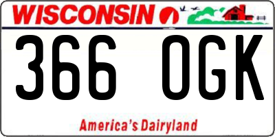 WI license plate 366OGK