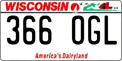 WI license plate 366OGL