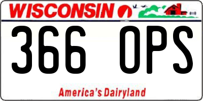 WI license plate 366OPS