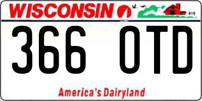 WI license plate 366OTD