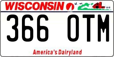 WI license plate 366OTM