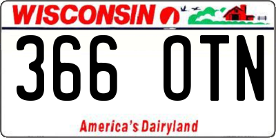 WI license plate 366OTN