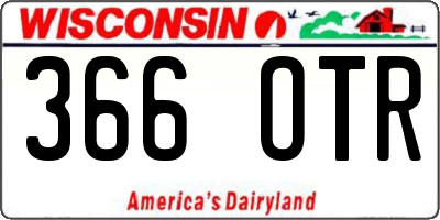 WI license plate 366OTR