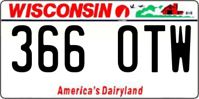 WI license plate 366OTW