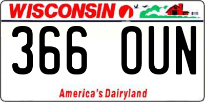 WI license plate 366OUN