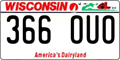 WI license plate 366OUO