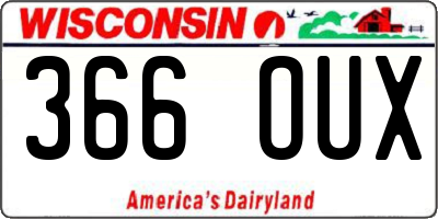 WI license plate 366OUX