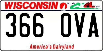 WI license plate 366OVA