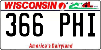 WI license plate 366PHI