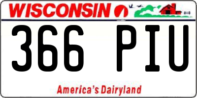 WI license plate 366PIU