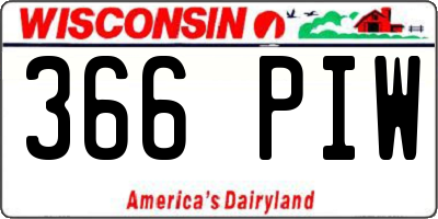 WI license plate 366PIW