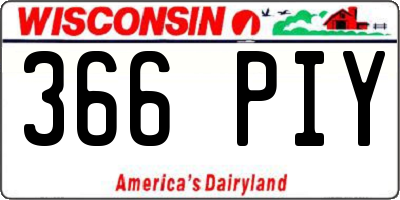 WI license plate 366PIY