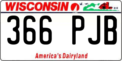 WI license plate 366PJB