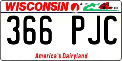 WI license plate 366PJC