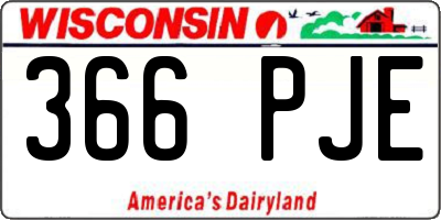 WI license plate 366PJE