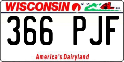 WI license plate 366PJF