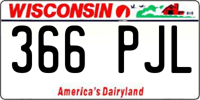 WI license plate 366PJL