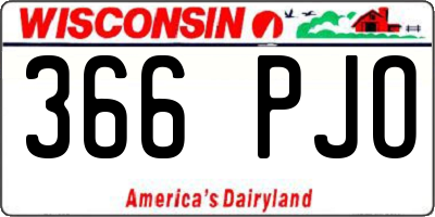 WI license plate 366PJO