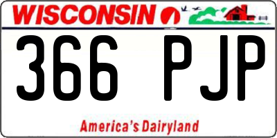 WI license plate 366PJP