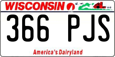 WI license plate 366PJS