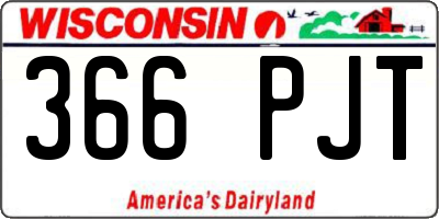 WI license plate 366PJT