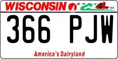 WI license plate 366PJW