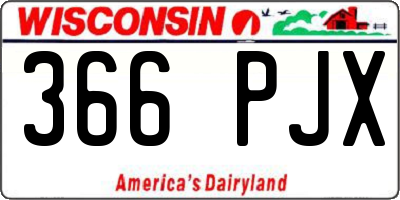 WI license plate 366PJX