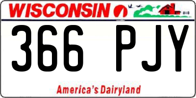 WI license plate 366PJY