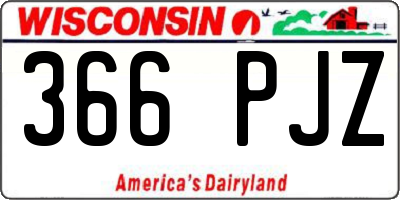 WI license plate 366PJZ