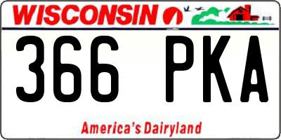 WI license plate 366PKA