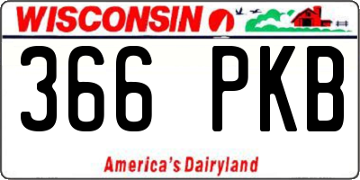 WI license plate 366PKB
