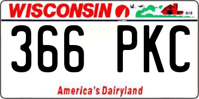 WI license plate 366PKC