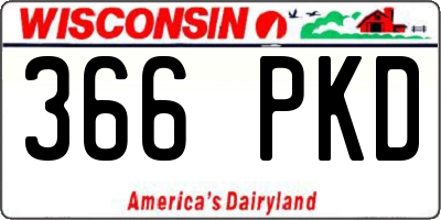 WI license plate 366PKD