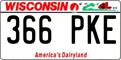 WI license plate 366PKE