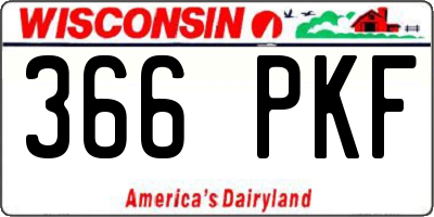 WI license plate 366PKF