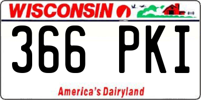 WI license plate 366PKI