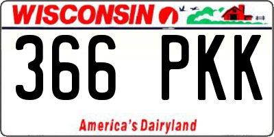 WI license plate 366PKK