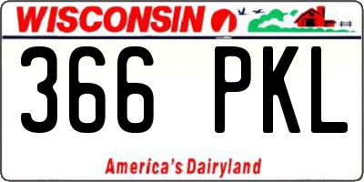 WI license plate 366PKL
