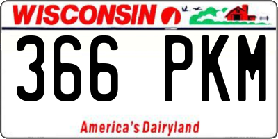 WI license plate 366PKM