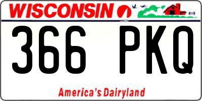 WI license plate 366PKQ