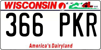 WI license plate 366PKR