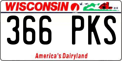 WI license plate 366PKS