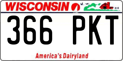 WI license plate 366PKT