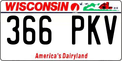 WI license plate 366PKV